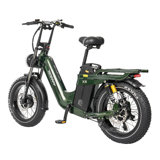 TESWAY X5 AWD Step-Thru E-Bike – 3600W Dual Motor 200 N·m