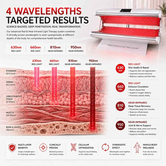 Tecnotu RedLux Full Body Red Light Therapy Bed 28512 LED PBM Device