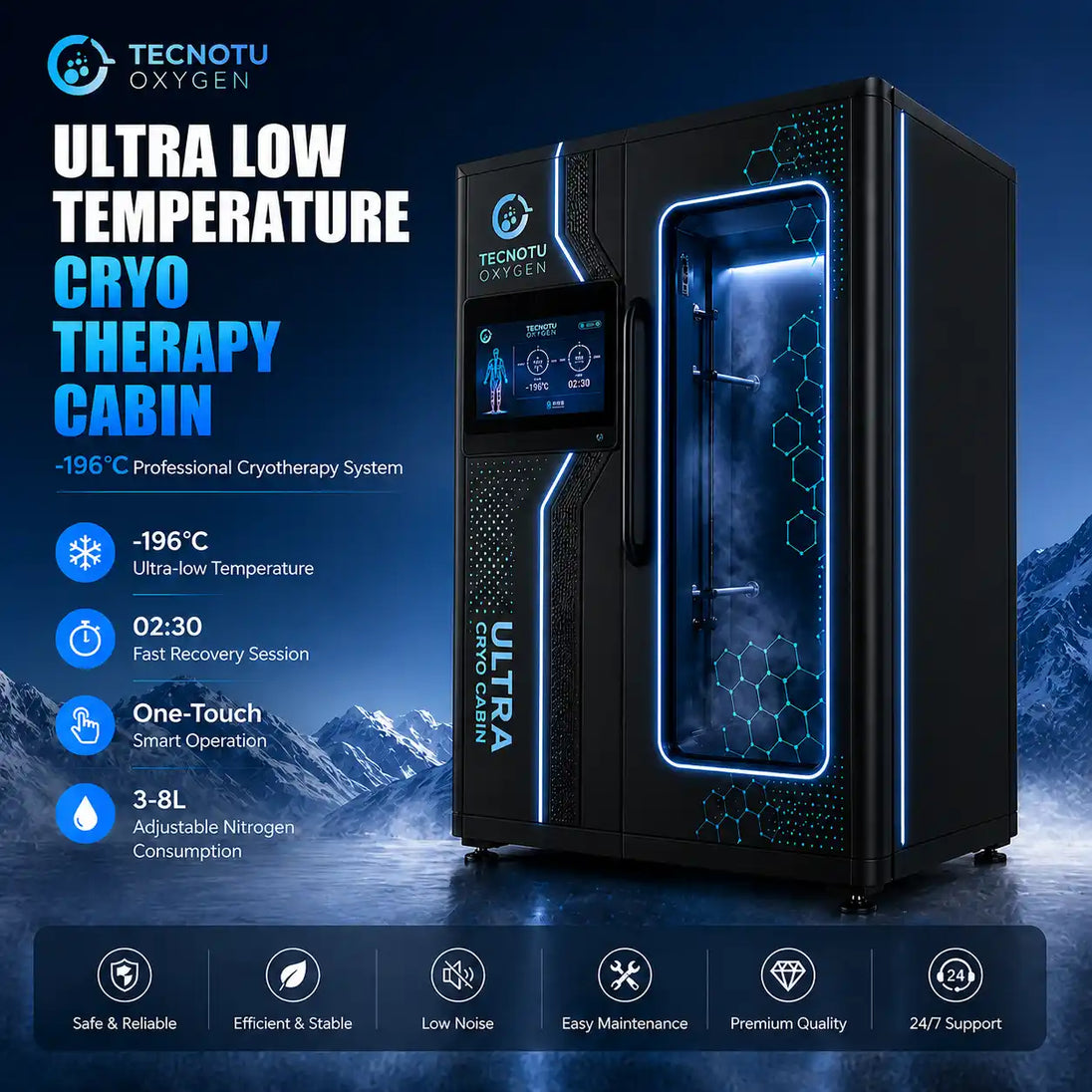 Tecnotu V-7 Pro Commercial Whole Body Cryotherapy Chamber Cryosauna