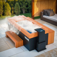 Medical Saunas Frozen 6 Extra Large Cold Plunge with Bar Counter, Steps, Steam Generator