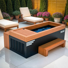 Medical Saunas Frozen 8 Extra Large Cold Plunge with Bar Counter and Step