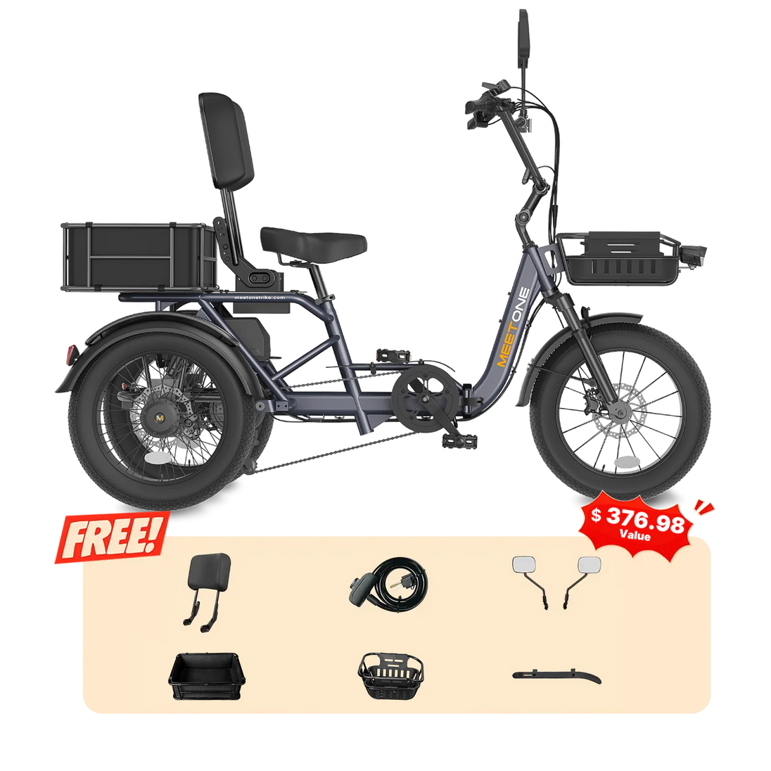 Meet One Breeze Pro 2.0 full suspension fat tire electric trike