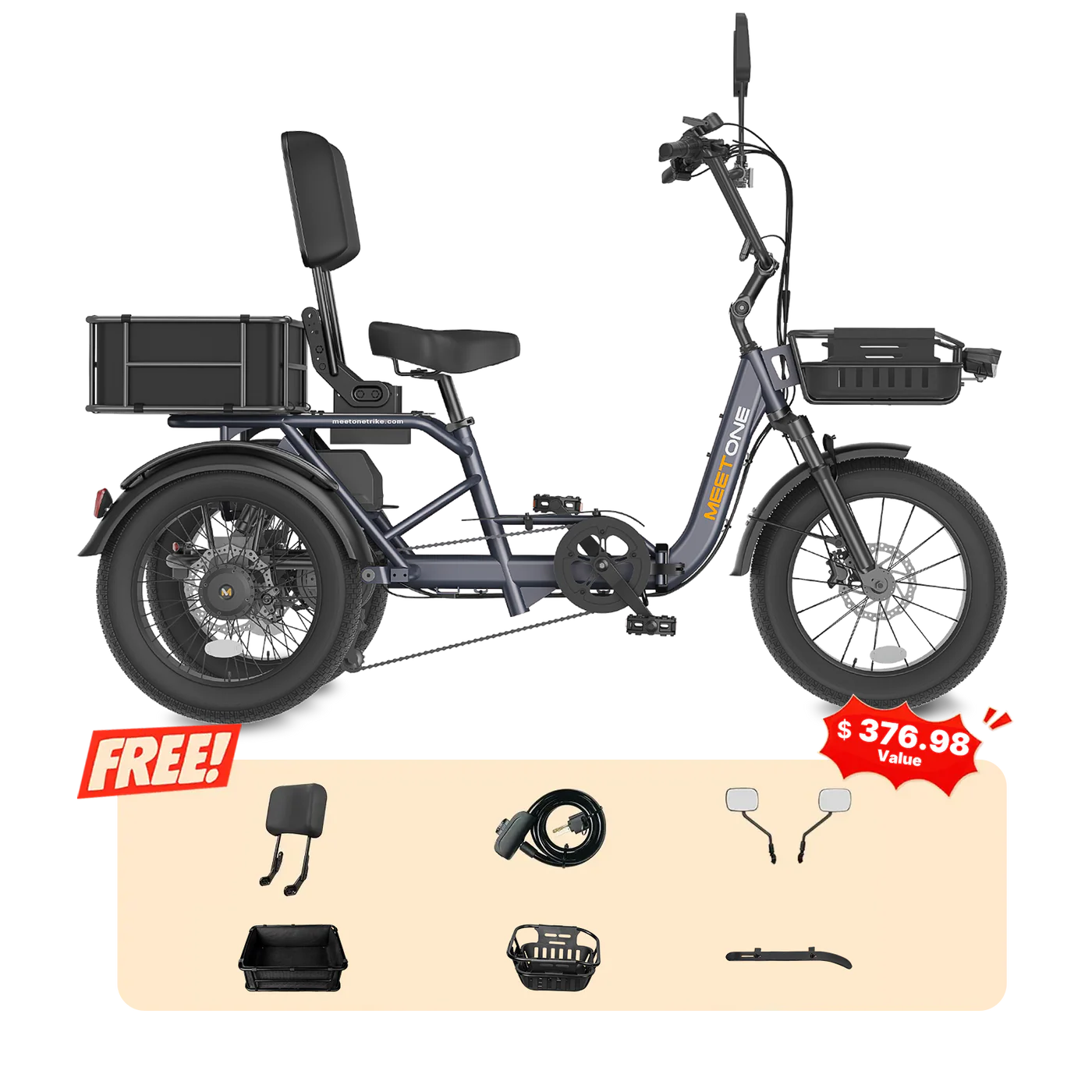 Meet One Breeze Pro 2.0 full suspension fat tire electric trike