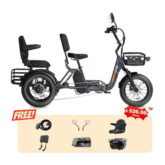 Meet One Pair electric trike with rear passenger seat for two