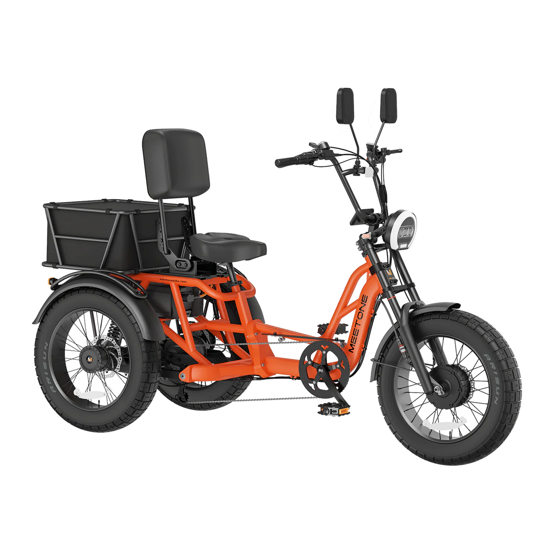 Meet One Tour 2.0 dual motor electric trike in semi-recumbent