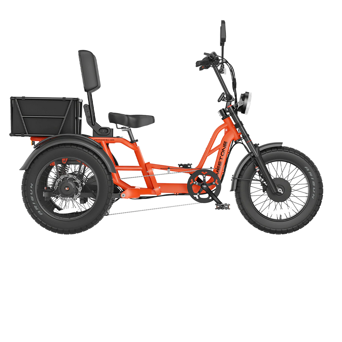 Meet One Tour 2.0 dual motor electric trike in semi-recumbent