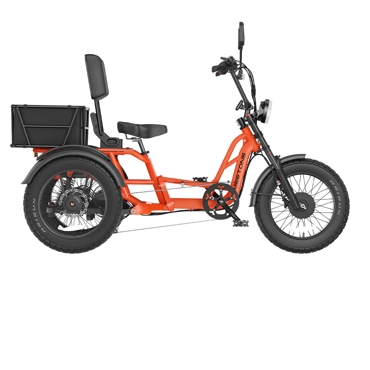 Meet One Tour 2.0 dual motor electric trike in semi-recumbent