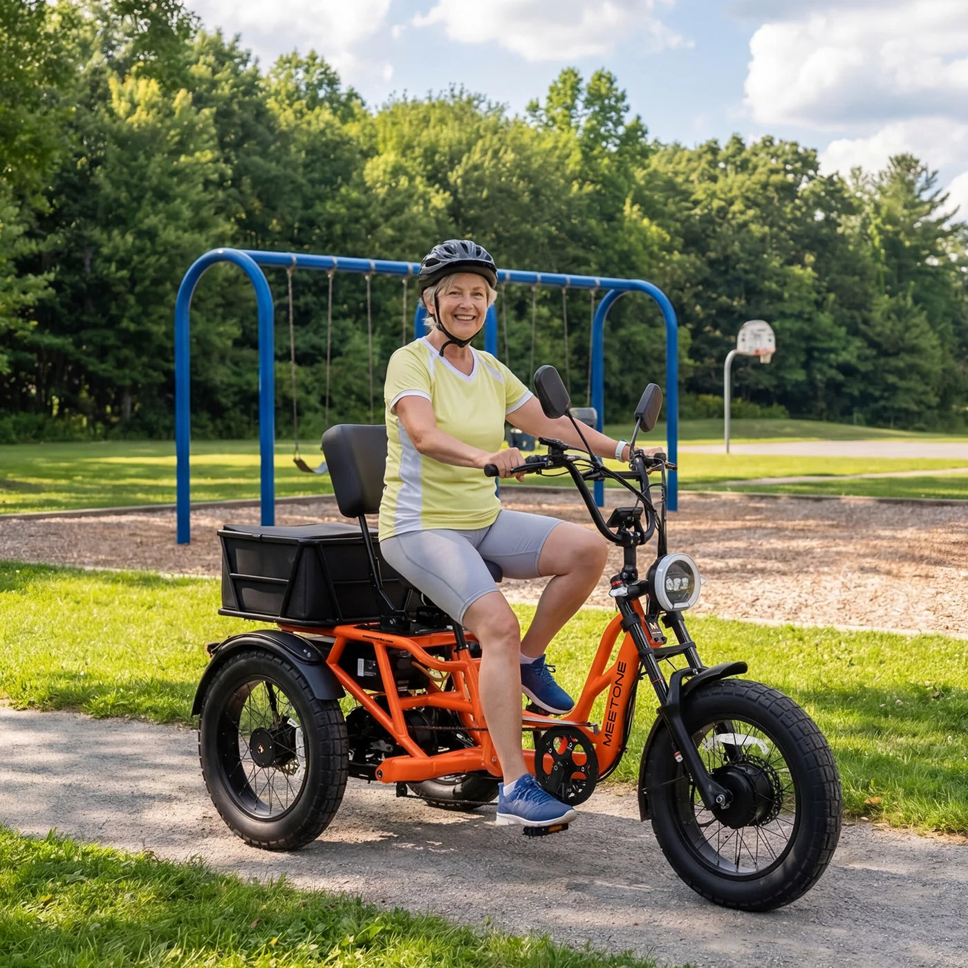 Meet One Tour 2.0 dual motor electric trike in semi-recumbent