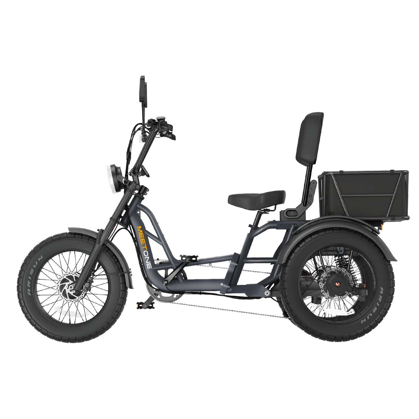 Meet One Tour 2.0 dual motor electric trike in semi-recumbent